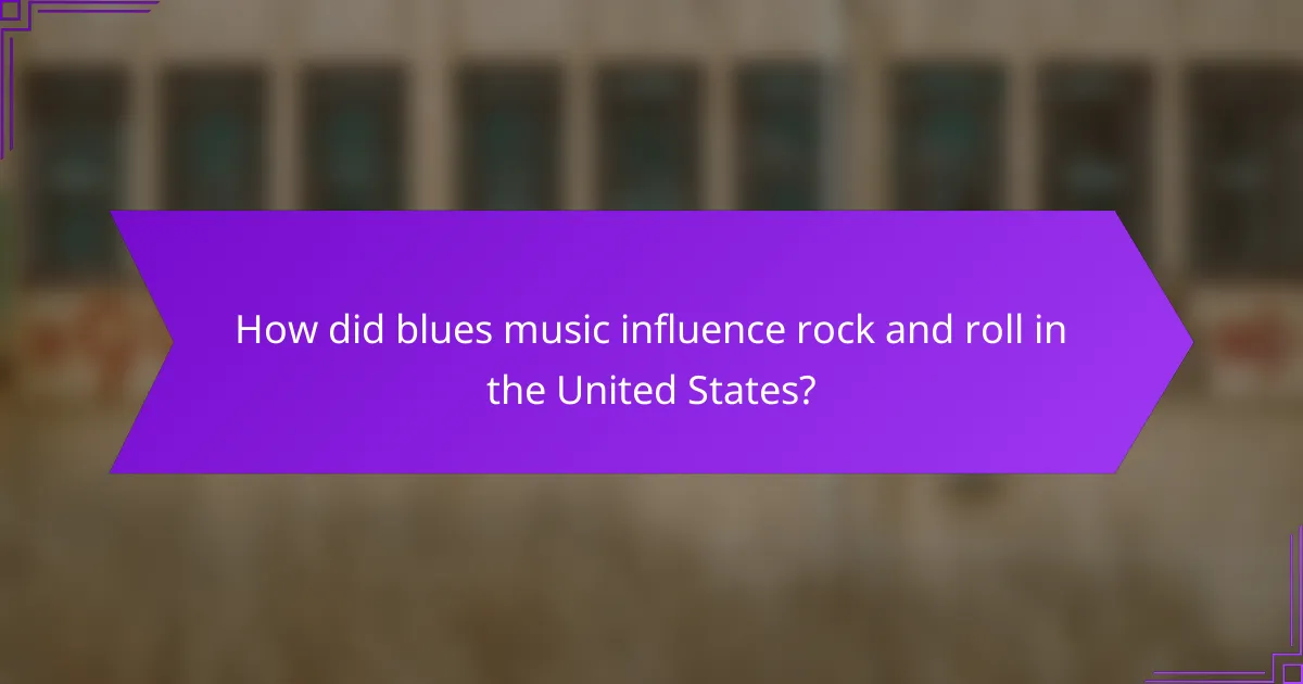 How did blues music influence rock and roll in the United States?