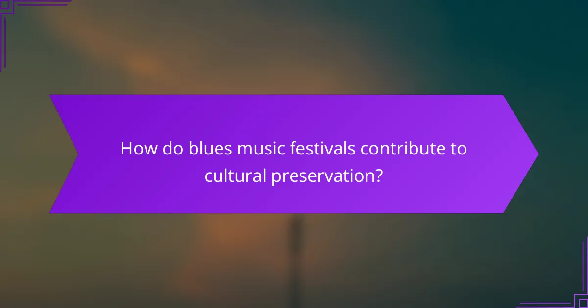 How do blues music festivals contribute to cultural preservation?