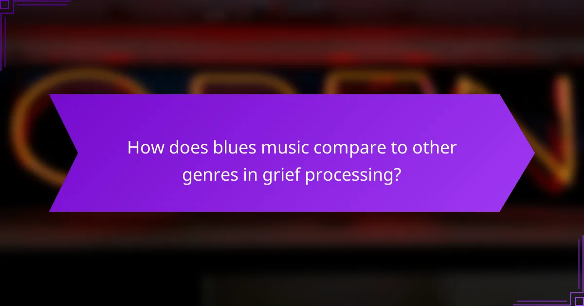 How does blues music compare to other genres in grief processing?