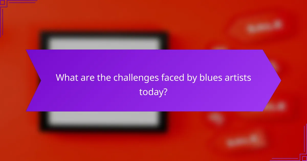 What are the challenges faced by blues artists today?