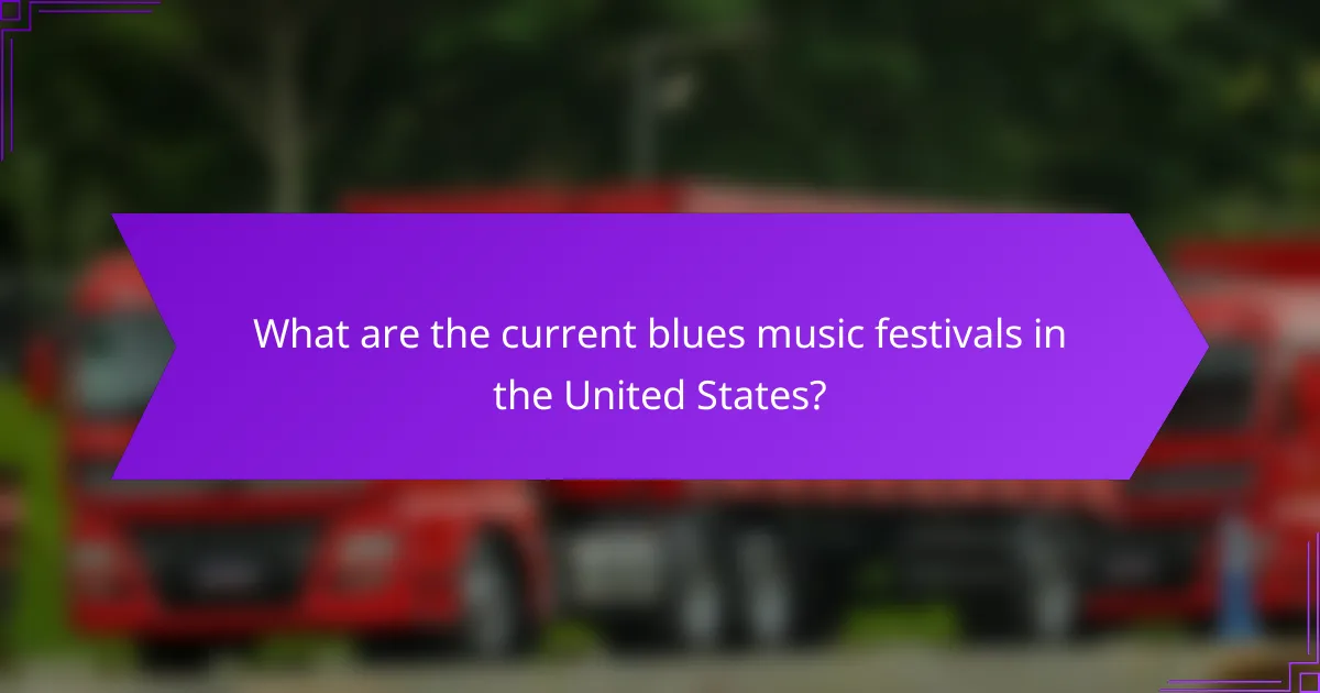 What are the current blues music festivals in the United States?