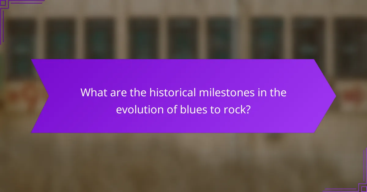 What are the historical milestones in the evolution of blues to rock?