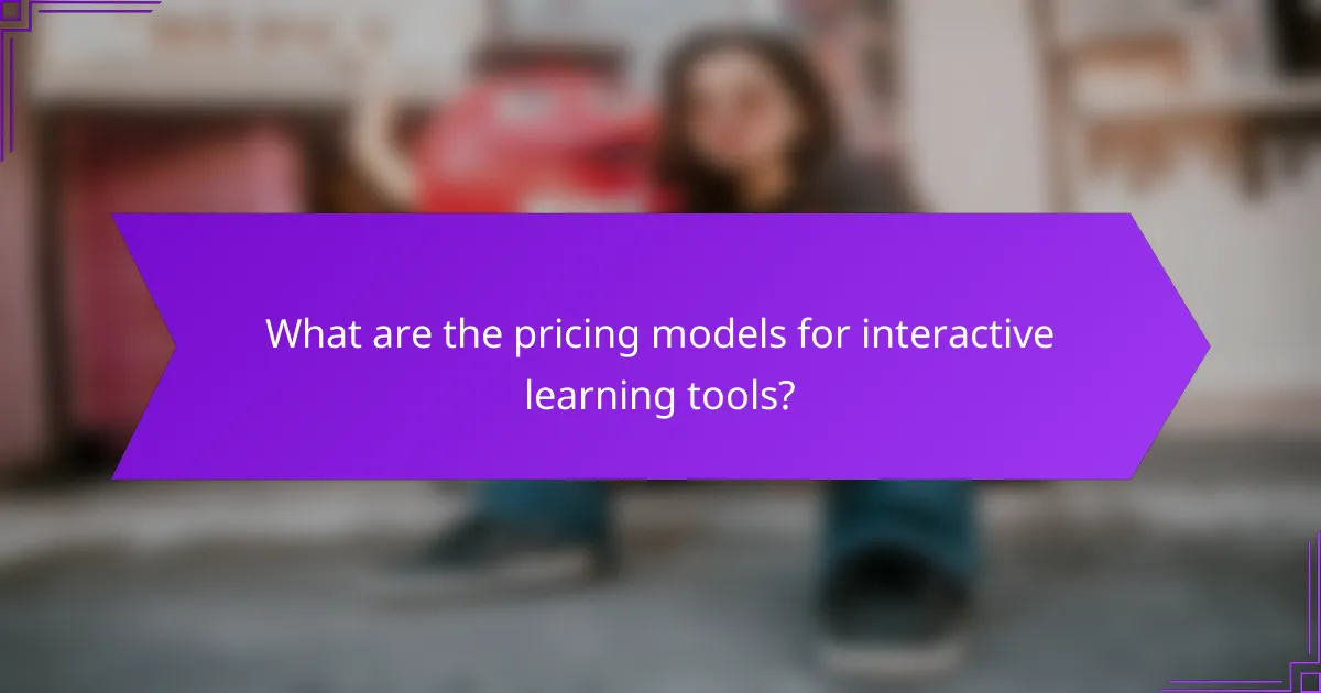 What are the pricing models for interactive learning tools?