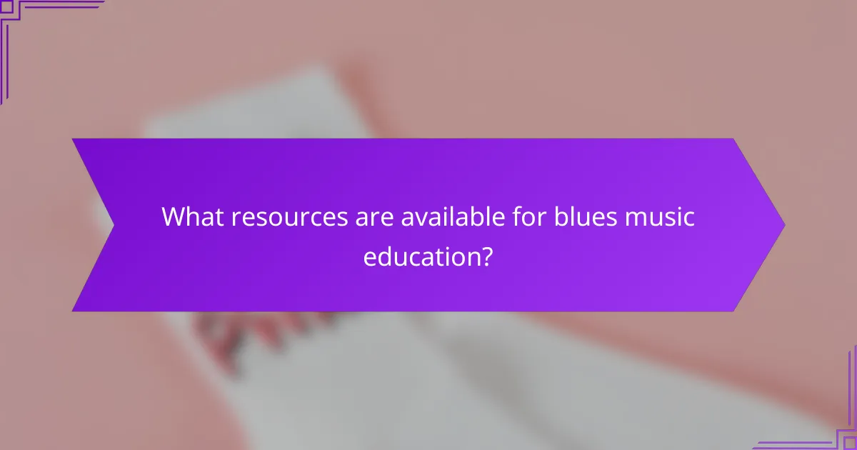What resources are available for blues music education?